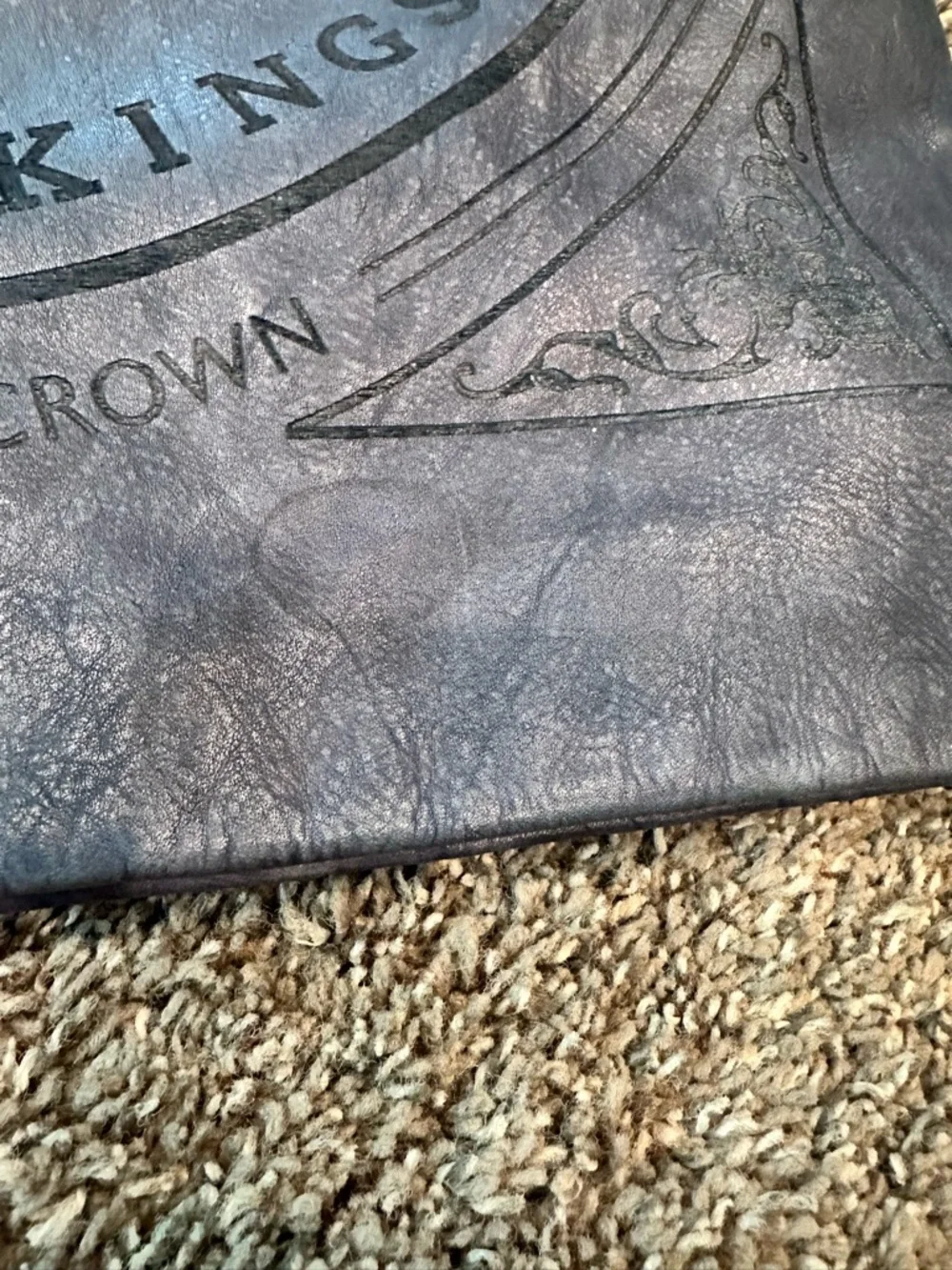 Hudson & Kings New York Graphic Leather Tote Bag Blue Gray